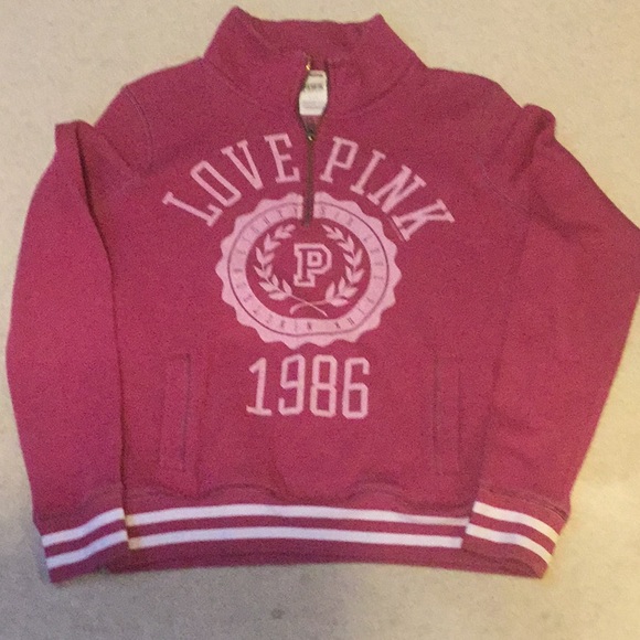 PINK Victoria's Secret Tops - PINK Victoria’s Secret 1/4 zip sweatshirt